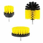 Yellow 3pcs 2" Drill Cleaning Brush Sets For Car Household Cleaning Brush