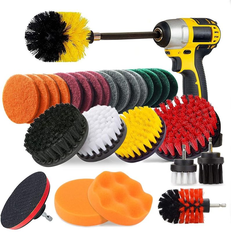 28 Pieces All Purpose Power Scrubber Drill Brush Attachments Kit For Cleaning